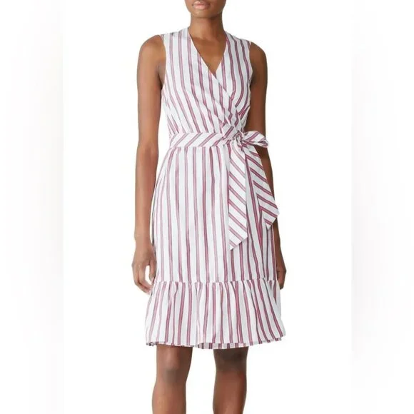 Draper James Stripe Faux Wrap Tank Dress Size 4 - Picture 1 of 10